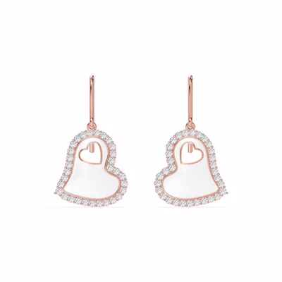 Cherish White Pavé Heart Earrings
