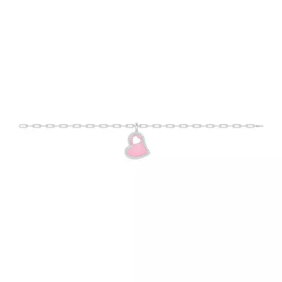 Cherish Pink Pavé Heart Bracelet