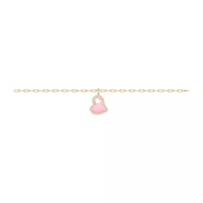 Cherish Pink Lab Pavé Heart Bracelet