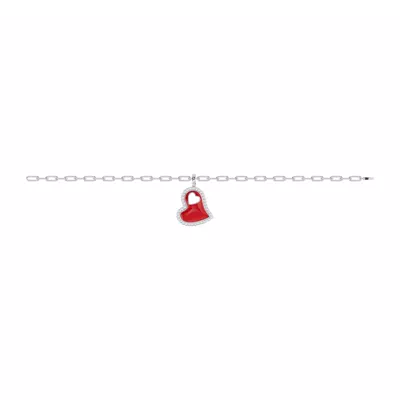 Cherish Red Lab Pavé Heart Bracelet
