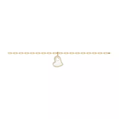 Cherish White Lab Pavé Heart Bracelet