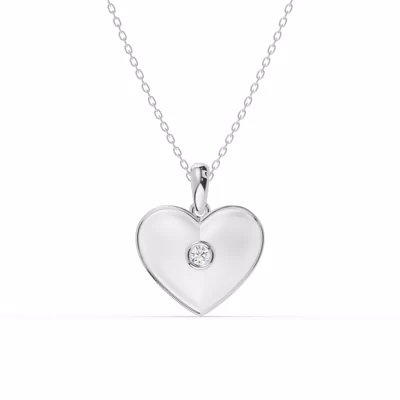 Devotion White Heart Bezel Lab Diamond Necklace