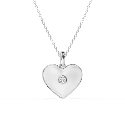 Devotion White Heart Bezel Lab Diamond Necklace
