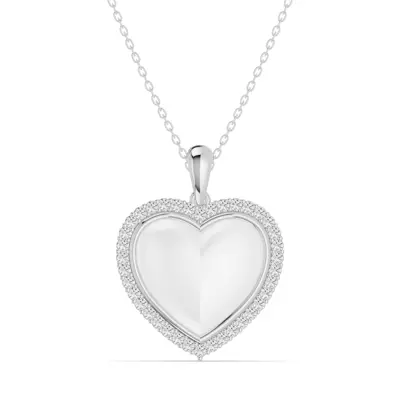 Forever White Heart Halo Lab Diamond Necklace