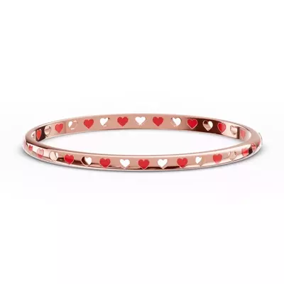 Eternity Red Heart Bangle