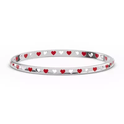 Eternity Red Heart Bangle