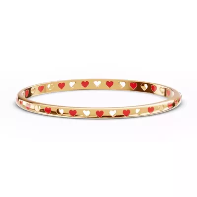 Eternity Red Heart Bangle