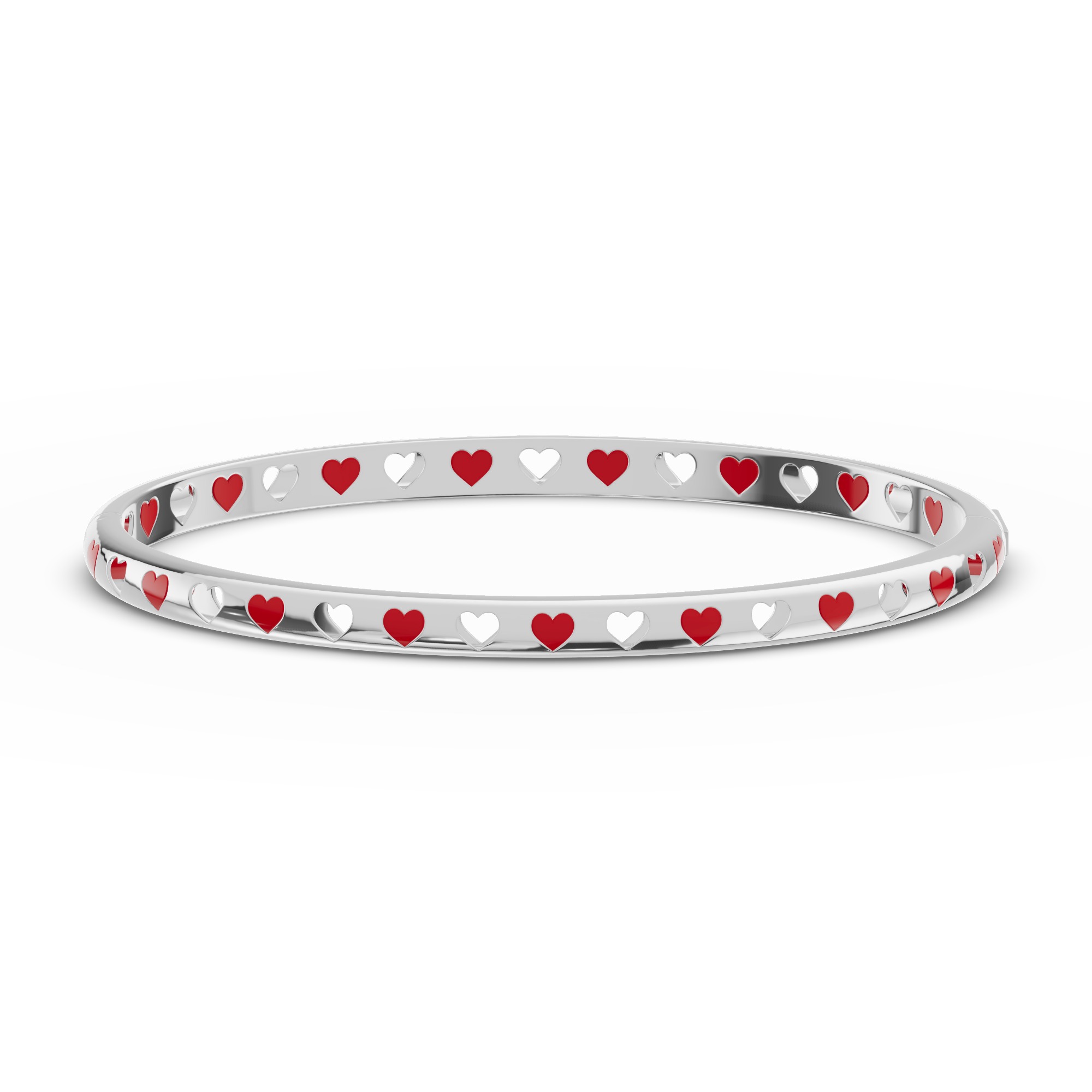 Eternity Red Heart Bangle