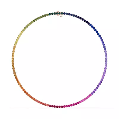 Rainbow Sapphire Tennis Necklace (19 ct. tw.)
