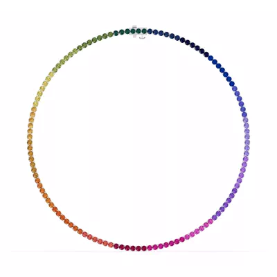 Rainbow Sapphire Tennis Necklace (19 ct. tw.)