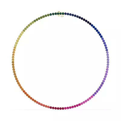 Rainbow Sapphire Tennis Necklace (19 ct. tw.)