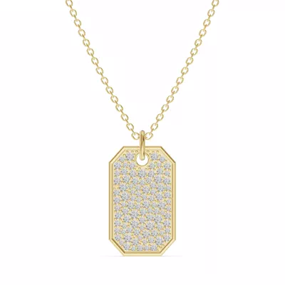 Signature Pavé Lab Diamond Dog Tag Necklace