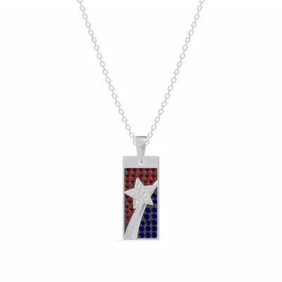 Shooting Star Tag Lab Diamond Silver Necklace