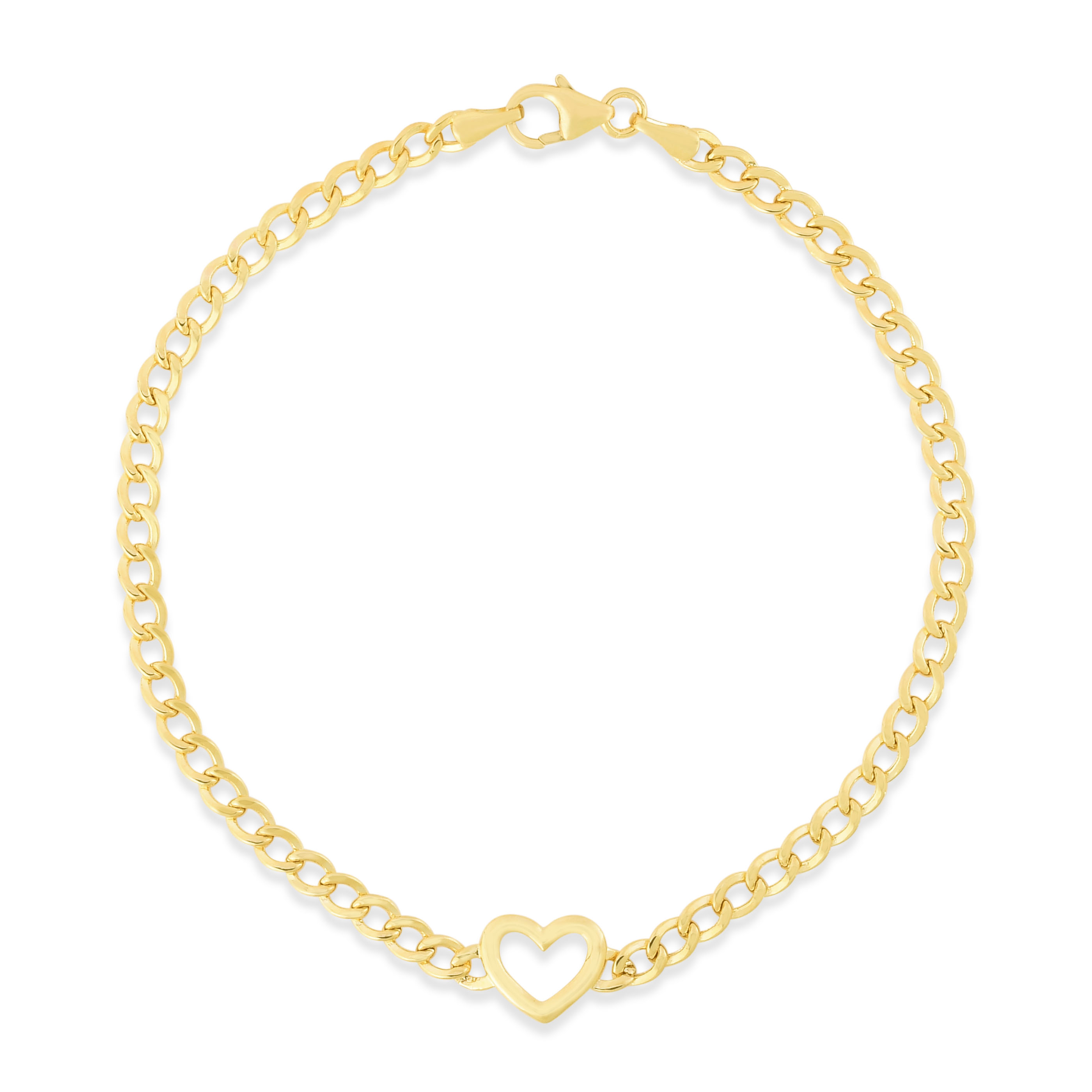 Heart Curb Chain Bracelet