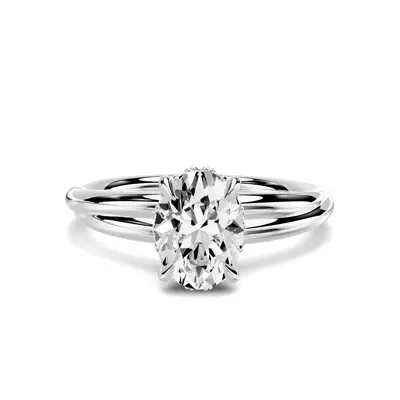 Avalon Double Crossover Hidden Halo 1.00 ct. Oval Lab Engagement Ring