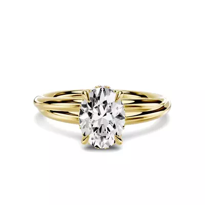 Avalon Double Crossover Hidden Halo 1.00 ct. Oval Lab Engagement Ring