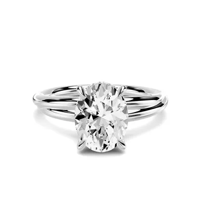 Avalon Double Crossover Hidden Halo 1.50 ct. Oval Lab Engagement Ring