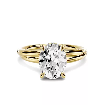 Avalon Double Crossover Hidden Halo 1.50 ct. Oval Lab Engagement Ring