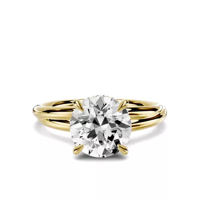 Avalon Double Crossover Hidden Halo 1.50 ct. Round Lab Engagement Ring