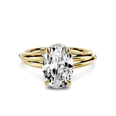 Avalon Double Crossover Hidden Halo 2.00 ct. Oval Lab Engagement Ring