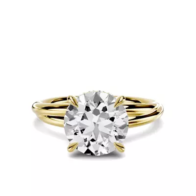 Avalon Double Crossover Hidden Halo 2.00 ct. Round Lab Engagement Ring