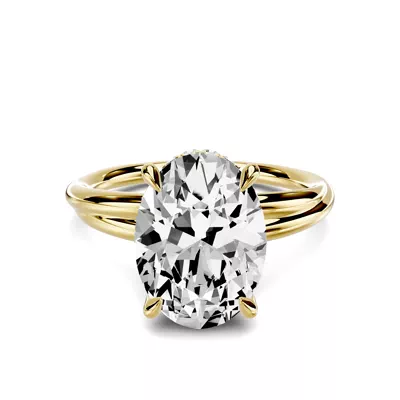 Avalon Double Crossover Hidden Halo 2.50 ct. Oval Lab Engagement Ring