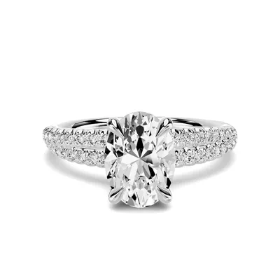 Avalon Double Pavé Crossover 1.00 ct. Oval Lab Engagement Ring