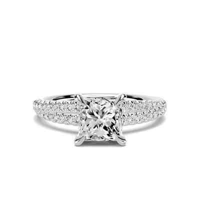 Avalon Double Pavé Crossover 1.00 ct. Princess-Cut Lab Engagement Ring