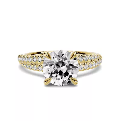 Avalon Double Pavé Crossover 1.00 ct. Round Lab Engagement Ring