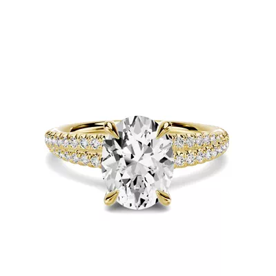 Avalon Double Pavé Crossover 1.50 ct. Oval Lab Engagement Ring