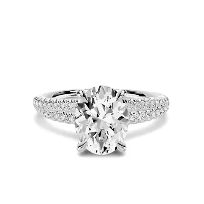 Avalon Double Pavé Crossover 1.50 ct. Oval Lab Engagement Ring