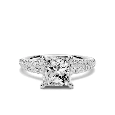 Avalon Double Pavé Crossover 1.50 ct. Princess-Cut Lab Engagement Ring