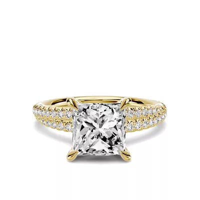 Avalon Double Pavé Crossover 2.00 ct. Princess-Cut Lab Engagement Ring
