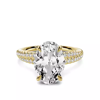 Avalon Double Pavé Crossover 3.00 ct. Oval Lab Engagement Ring