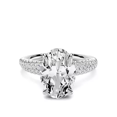 Avalon Double Pavé Crossover 3.00 ct. Oval Lab Engagement Ring
