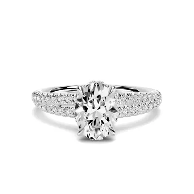 Avalon Double Pavé Crossover Hidden Halo 1.00 ct. Oval Lab Engagement Ring