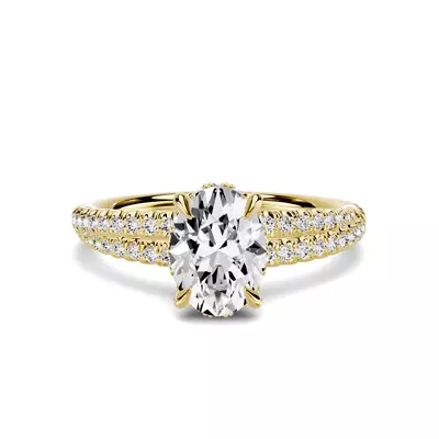 Avalon Double Pavé Crossover Hidden Halo 1.00 ct. Oval Lab Engagement Ring