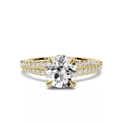 Avalon Double Pavé Crossover Hidden Halo 1.00 ct. Round Lab Engagement Ring