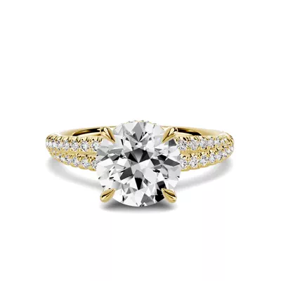 Avalon Double Pavé Crossover Hidden Halo 1.50 ct. Round Lab Engagement Ring