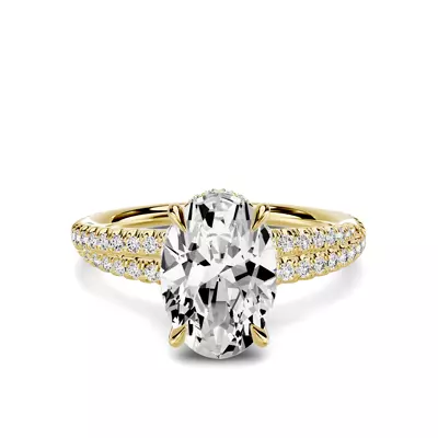 Avalon Double Pavé Crossover Hidden Halo 2.00 ct. Oval Lab Engagement Ring