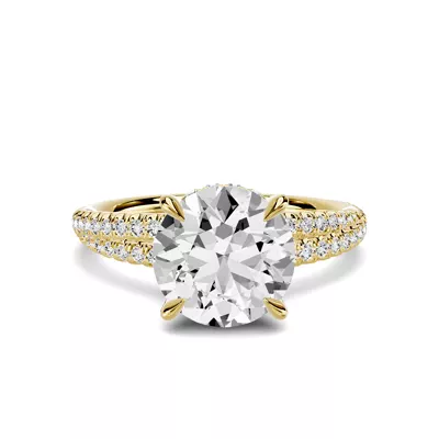 Avalon Double Pavé Crossover Hidden Halo 2.00 ct. Round Lab Engagement Ring