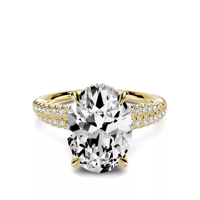 Avalon Double Pavé Crossover Hidden Halo 3.00 ct. Oval Lab Engagement Ring