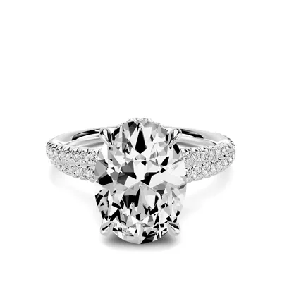 Avalon Double Pavé Crossover Hidden Halo 3.00 ct. Oval Lab Engagement Ring