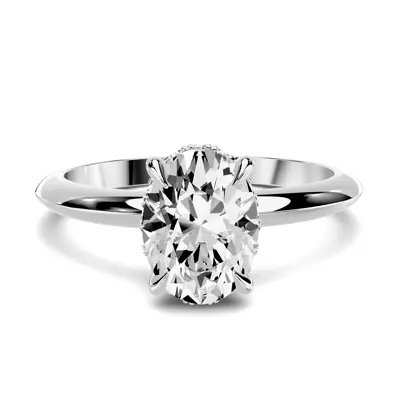 Serra Knife Edge Hidden Halo 1.00 ct. Oval Lab Engagement Ring (2mm)