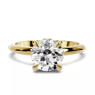 Serra Knife Edge Hidden Halo 1.00 ct. Round Lab Engagement Ring (2mm)