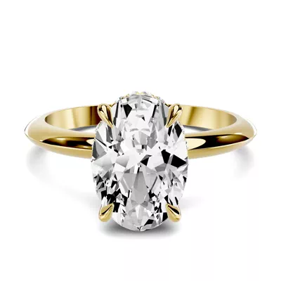 Serra Knife Edge Hidden Halo 2.00 ct. Oval Lab Engagement Ring (2mm)