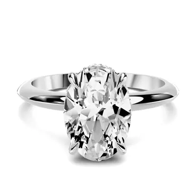Serra Knife Edge Hidden Halo 2.00 ct. Oval Lab Engagement Ring (2mm)