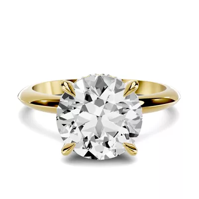 Serra Knife Edge Hidden Halo 2.00 ct. Round Lab Engagement Ring (2mm)