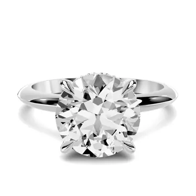 Serra Knife Edge Hidden Halo 2.00 ct. Round Lab Engagement Ring (2mm)