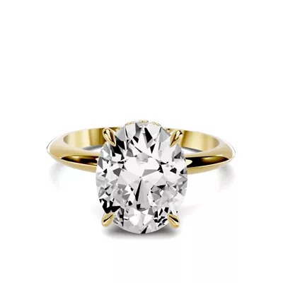 Serra Knife Edge Hidden Halo 2.50 ct. Oval Lab Engagement Ring (2mm)
